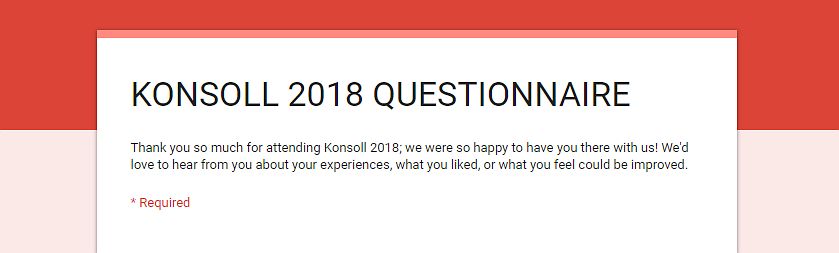 Konsoll 2018 Questionnaire